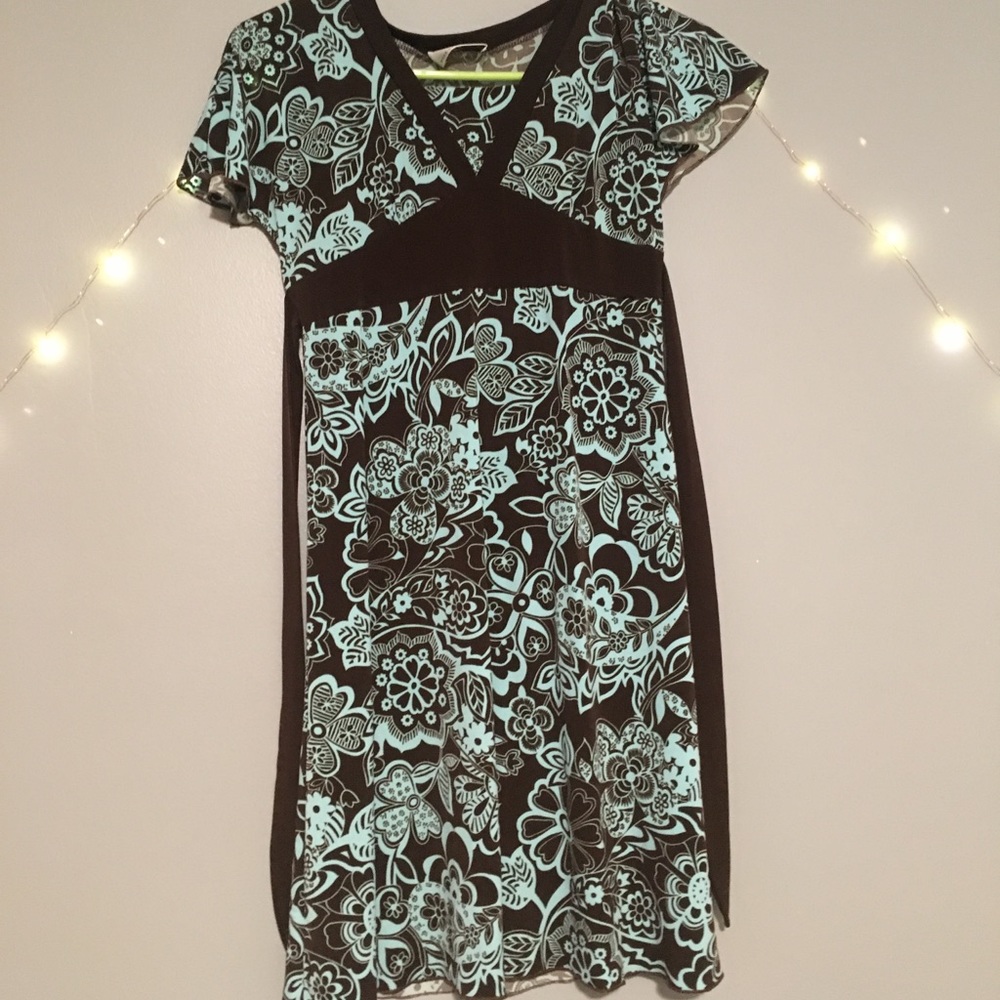 Kids/teens blue and dark brown dress